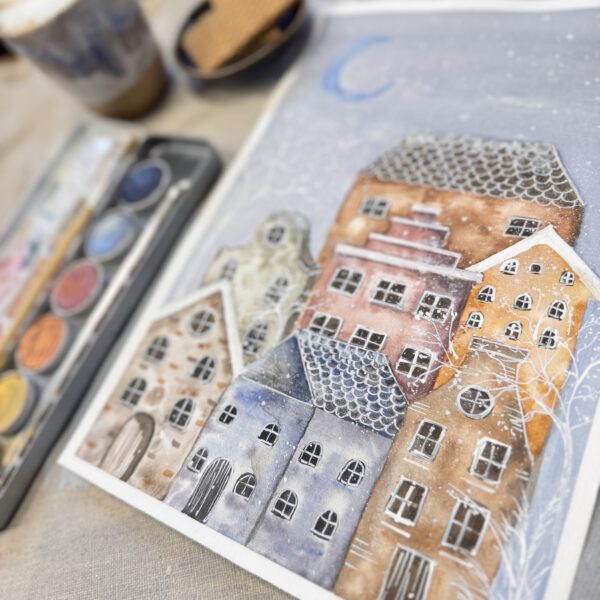 Workshop Basis Aquarel Thema Trapgevelhuizen// Amersfoort // Zondag  26-01-2025 13:00 - 15:30